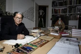Le créateur de mode japonais Kenzo Takada à son domicile à Paris le 9 janvier 2019