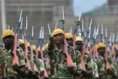 Des soldats des forces armées zimbabwéennes lors des répétitions pour l'investiture d'Emmerson Mnangagwa, au stade de Harare, le 23 novembre 2017