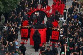 Rituel du deuil lors des célébrations de l'Achoura, le 26 juillet 2023 à Noosh Abad, dans le centre de l'Iran