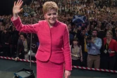 Nicola Sturgeon, la Première ministre de l'Ecosse et cheffe du parti national SNP, lors du congrès de son parti à Aberdeen, le 18 mars 2017