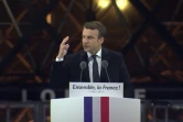 Emmanuel Macron, le 7 mai 2017 dans la cour du Louvre à Paris