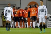 Les joueurs de Lorient fêtent le 2e but face à Rennes, le 29 novembre 2016 au stade du Moustoir