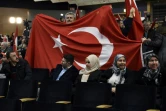 Dans la salle du meeting du chef de la diplomatie turque Mevlut Cavusoglu, le 12 mars 2017 à Metz