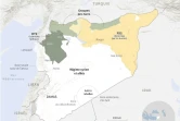 Syrie : zones d'influence des différentes forces
