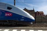 Une motrice de TGV à Belfort, le 22 mars 2013