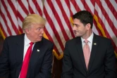 Le président élu Donald Trump et et le président républicain de la Chambre des représentants Paul Ryan le 10 novembre 2016 à Washington