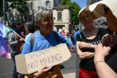Un manifestant tient une pancarte sur laquelle on peut lire "Macron, not my king" lors d'une manifestation contre la réforme des retraites, à Marseille, le 6 mai 2023