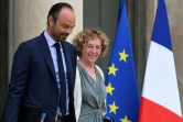 Le Premier ministre, Édouard Philippe, et sa ministre du Travail, Muriel Pénicaud, quittent le palais de l'Élysée le 30 août 2017 