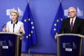 La présidente de la Commission européenne Ursula von der Leyen et le chef de la diplomatie de l'UE, Josep Borrell, le 24 février 2022 à Bruxelles