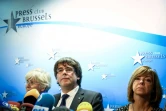 Le président catalan destitué par Madrid, Carles Puigdemont, lors d'une conférence de presse à Bruxelles, le 31 octobre 2017