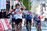 Le Slovène Tadej Pogacar vainqueur de la "Doyenne des classiques" Liège-Bastogne-Liège, le 25 avril 2021 