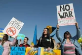 Des expatriés ukrainiens dénoncent l'invasion russe en Ukraine à Erbil, en Irak, le 27 février 2022. 