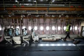Démantèlement d'un avion dans l'entreprise Tarmac Aerosave à Azereix, dans le sud-ouest de la France, le 4 février 2021