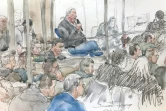 Croquis d'audience de Dominique Pelicot (c) lors de son procès au tribunal d'Avignon, le 17 septembre 2024