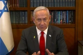 Cette image extraite d'une vidéo diffusée par le Bureau de presse du gouvernement israélien (GPO) montre le Premier ministre Benjamin Netanyahu prononçant un discours télévisé à Jérusalem le 18 janvier 2025