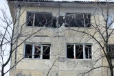 Destructions dans un immeuble à Avdiivka, dans l'est séparatiste prorusse de l'Ukraine, le 3 février 2017