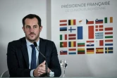 L'eurodéputé Nicolas Bay, suspendu du RN le 15 février 2022, lors d'une conférence de presse le 18 janvier 2022 à Paris