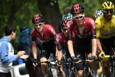 L'équipe Ineos avec Geraint Thomas (2d) lors de la 18e étape du Tour de France entre Toulouse et Bagnères-de-Bigorre, le 18 juillet 2019