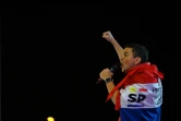 Santiago Peña, candidat à la présidence du Paraguay pour le parti Colorado, le 27 avril 2023 à Asuncion, au Paraguay, lors de son dernier meeting de campagne