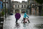 Inondations à La Havane pendant le passage de la tempête tropicale Idalia, le 29 août 2023 à Cuba