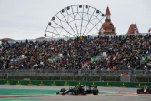 Le Britannique Lewis Hamilton, en tête au volant de sa Mercedes, lors du Grand Prix de Russie de Formule 1, le 26 septembre 2021 à Sotchi