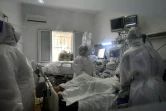 Dans l'unité de soins intensifs de l'hôpital Ariana Abderrahmen Mami près de Tunis, le 27 janvier 2021
