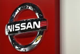Le logo de Nissan au salon de Tokyo le 28 octobre 2015 