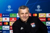 L'entraîneur de Lyon Bruno Genesio, en conférence de presse le 18 février 2019 à Décines-Charpieu à la veille du match contre le FC Barcelone
