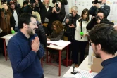 Matteo Salvini, chef de file de l'extrême droite alliée à la droite de Silvio Berlusconi, vote pour les législatives le 4 mars 2018 à Milan