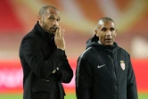 L'entraîneur de Monaco, Thierry Henry, et son assistant Franck Passi avant le match de Ligue 1 face à Guingamp, au stade Louis II, le 22 décembre 2018
