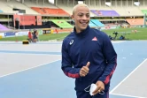 Le Français Sasha Zhoya, avant un entraînement sur 110 m haies, lors des Championnats du monde des moins de 20 ans, le 17 août 2021 à Nairobi