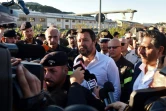 Le ministre de l'Intérieur Matteo Salvini sur le site de l'effondrement du viaduc à Gênes, le 15 août 2018