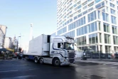 Un camion dans le centre d'Anvers (Belgique), le 25 janvier 2021.