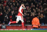 L'attaquant français Olivier Giroud après avoir transformé un penalty pour Arsenal face au PSG à Londres, le 23 novembre 2016