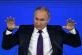 Vladimir Poutine lors d'une conférence de presse à Moscou le 23 décembre 2021
