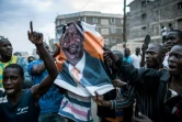 Marche de partisans de Raila Odinga, candidat de l'opposition à la présidentielle kényane, le 10 août 2017 à Nairobi
