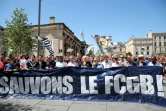 Les supporters des Girondins protestent contre la relégation de leur club pour raisons administratives, le 9 juillet 2022 à Bordeaux