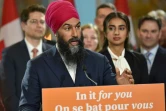 Le leader du Nouveau parti démocratique (NPD) canadien Jagmeet Singh termine sa campagne électorale à Vancouver, le 20 octobre 2019