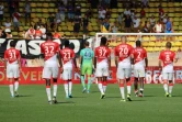 Les joueurs de Monaco à la fin du match nul à domicile 2-2 face à Nîmes le 25 août 2019