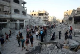 Quartier du camp de réfugiés de Nousseirat, dans le centre de la bande de Gaza, après un bombardement, le 22 août 2024