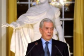 Mario Vargas Llosa lors de son discours après avoir reçu le prix Nobel de literrature  à Stockholm, le 7 décembre 2010