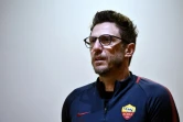 L'entraîneur de l'AS Rome Eusebio di Francesco à son arrivée en conférence de presse, le 1er mai 2018 à Rome