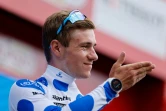 Le Belge Remco Evenepoel à l'arrivée de la 20e étape, le 16 septembre 2023 à Guadarrama