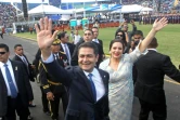 Le président réélu Juan Orlando Hernandez et son épouse Ana García, le 27 janvier 2018 à Tegucigalpa
