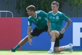 Toni Kroos et Thomas Müller à l'entraînement de l'Allemagne au camp de base de Vatutinki, le 25 juin 2018