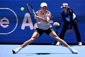 L'Italien Jannik Sinner lors d'un match contre le Norvégien Casper Ruud, le 11 janvier 2024 à Melbourne