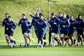 Les joueurs du XV de France à l'entraînement au centre du rugby de Marcoussis, le 2 février 2018 