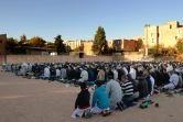 Des musulmans sont réunis au stade Cabucelle pour fêter l'Aïd el-Adha, la fête du sacrifice, à Marseille le 24 septembre 2015