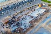 Des skateurs dans le premier skatepark de Libye, inauguré à Tripoli, le 29 mai 2022