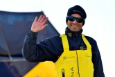 Le navigateur Franck Cammas, avant son départ pour tenter de battre le record du Trophée Jules Verne, tour du monde en équipage, le 9 janvier 2021 au port de Lorient